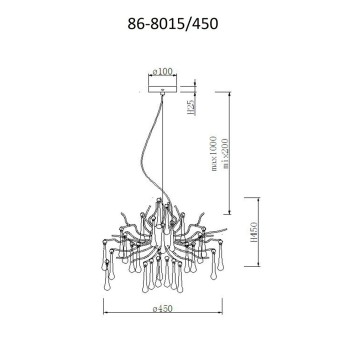 Люстра Garda Decor Капли 86-8015/450-1