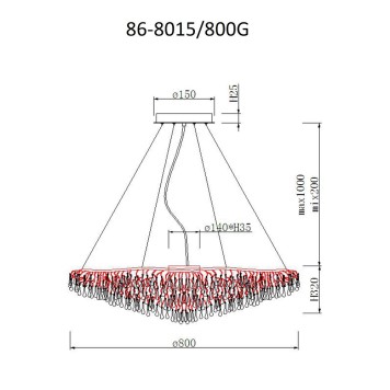 Люстра Garda Decor Капли 86-8015/800G-1