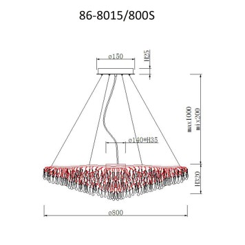 Люстра Garda Decor Капли 86-8015/800S-1