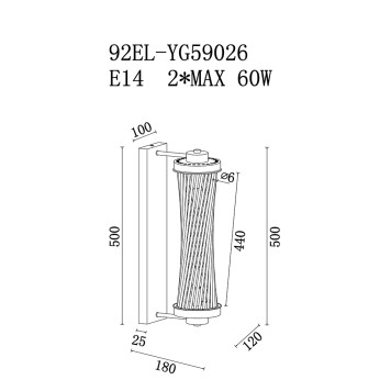 Бра Garda Decor 92EL-YG59026-1