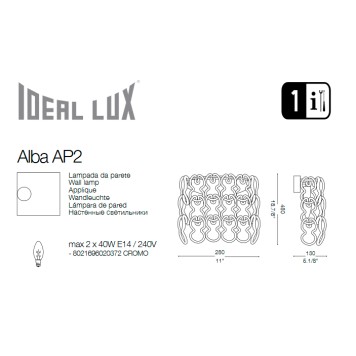 Бра Ideal Lux Alba Niagara AP2-2