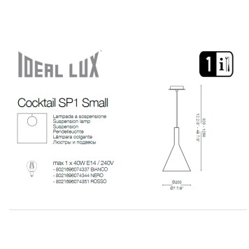 Люстра Ideal Lux Cocktail SP1 SMALL NERO-1