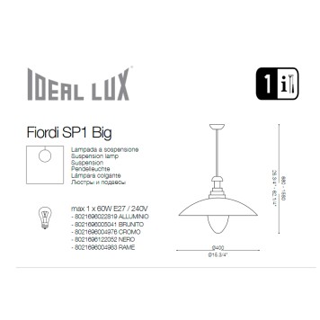 Люстра Ideal Lux Fiordi SP1 BIG NERO-2