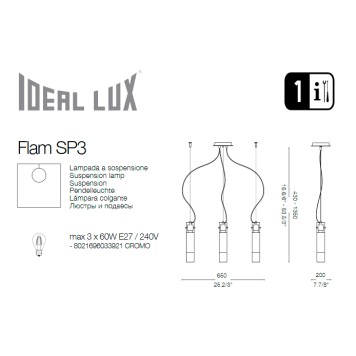Люстра Ideal Lux Flam SP3-3