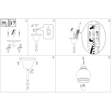 Люстра Ideal Lux Hansel SP1 ROUND-2