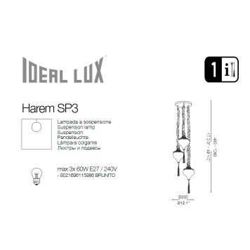 Люстра Ideal Lux Harem SP3-1