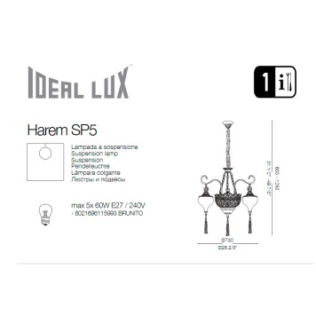 Люстра Ideal Lux Harem SP5-4