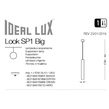 Люстра Ideal Lux Look SP1 BIG BIANCO-1