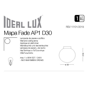 Бра Ideal Lux Mapa FADE AP1 D30-1