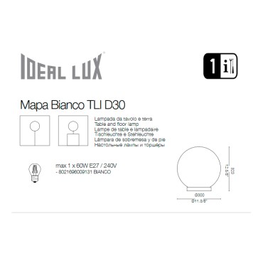 Лампа настольная Ideal Lux Mapa MAX TL1 D30-1