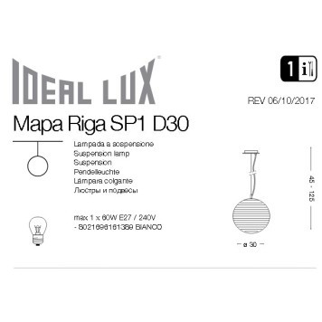 Люстра Ideal Lux Mapa Riga SP1 D30-1