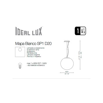 Люстра Ideal Lux MAPA SP1 D20 BIANCO-1
