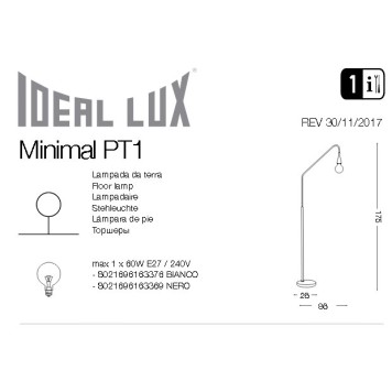 Торшер Ideal Lux Minimal PT1 NERO-1
