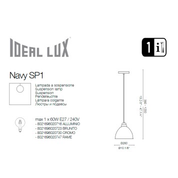 Люстра Ideal Lux Navy SP1 RAME-1