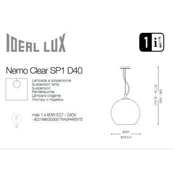 Люстра Ideal Lux Nemo RAME SP1 D40-2