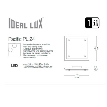 Светильник потолочный Ideal Lux Pacific PL24-3