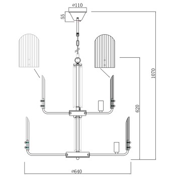 Люстра iLamp Dolce 15571-12 CR+MULT-1