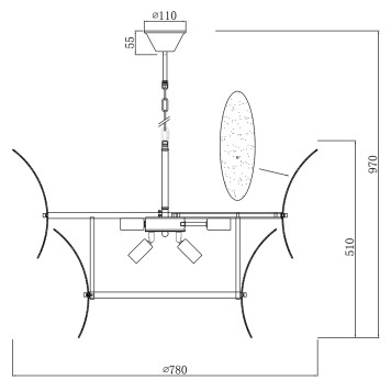 Люстра iLamp Gramercy 15602-11 ANB+CL-1