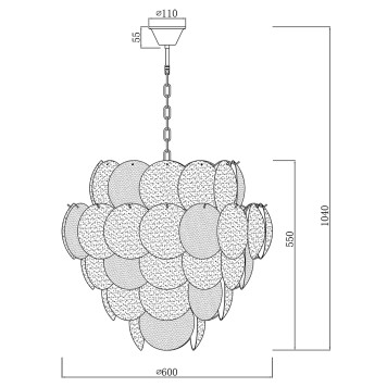 Люстра iLamp Rivoli 15617-14 CR+MULT-1