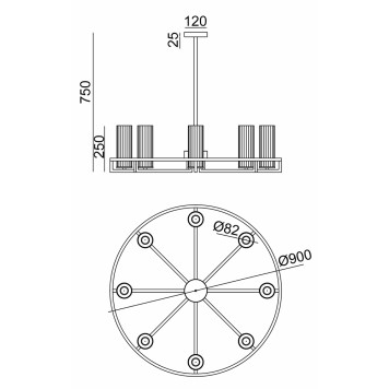 Люстра iLamp Evolution 6806-8 QGD-2