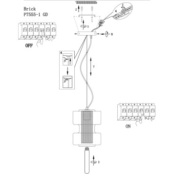 Люстра iLamp Brick P7555-1 GD-1