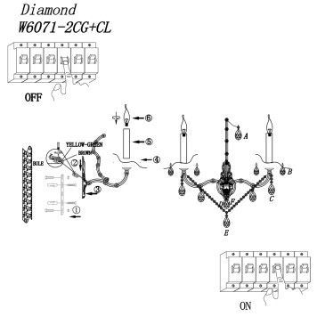Бра iLamp Diamond W6071-2 CG+CL-1