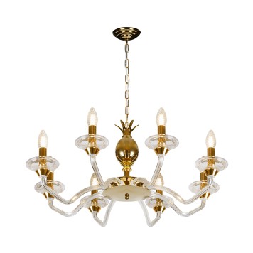 Люстра iLamp Flo YT2049-8 GD+Cear