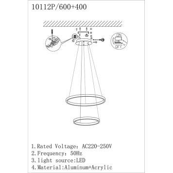 Люстра iLedex Axis 10112P/2-39W-3000K (6/4) BR-1