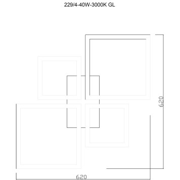 Светильник потолочный iLedex Grace 229/4-40W-3000K GL-1