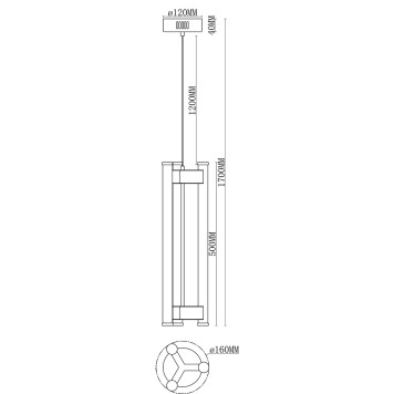 Люстра iLedex Rocks 2301-3M BR-1