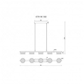 Люстра iLedex Link 4778-90 MBK+SGD-1