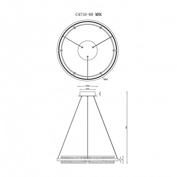Люстра iLedex Meridian C4716-60 MBK-1