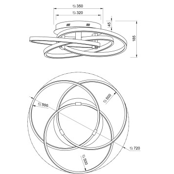 Светильник потолочный Indigo Pleiade 14002/3C Silver V000001L-4