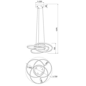 Люстра Indigo Pleiade 14002/3P Silver V000002L-5