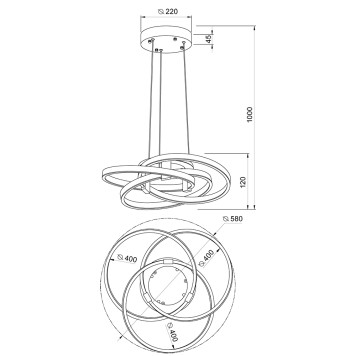 Люстра Indigo Pleiade 14002/3P Gold V000004L-4