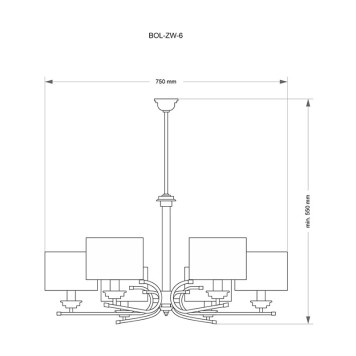 Люстра Kutek Mood Bolt BOL-ZW-6(N)-1