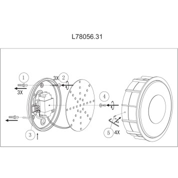 Уличный настенно-потолочный светильник LArte Luce Telma L78056.31-1