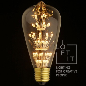 Ретро лампа светодиодная Loft It Led 220VE27 3W (соответствует 20 Вт) 2000K (желтый) ST64-47LED-1