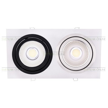 Светильник точечный Lightstar Intero 111 Quadro Белый с черным две лампы-1