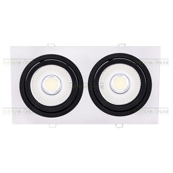 Светильник точечный Lightstar Intero 111 Quadro Черный с белым две лампы-1