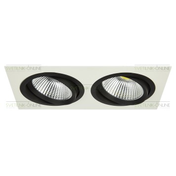 Светильник точечный Lightstar Intero 111 Quadro Черный с белым две лампы