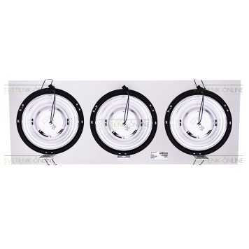 Светильник точечный Lightstar Intero 111 Quadro Черный с белым три лампы-3