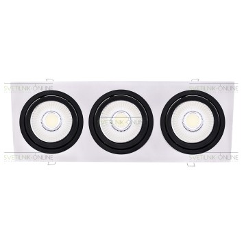 Светильник точечный Lightstar Intero 111 Quadro Черный с белым три лампы