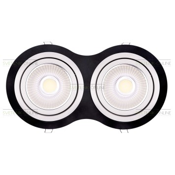 Светильник точечный Lightstar Intero 111 Round Белый с черным две лампы-1