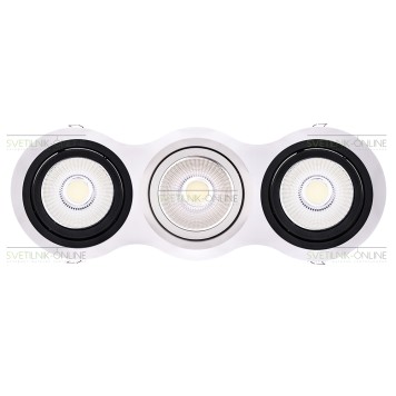 Светильник точечный Lightstar Intero 111 Round Белый с черным три лампы