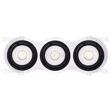 Светильник точечный Lightstar Intero 111 Round Черный с белым три лампы