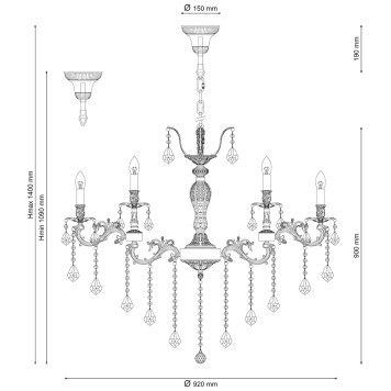 Люстра Lucia Tucci Barletta 122.12.6 coffe gold-1