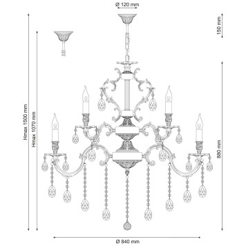 Люстра Lucia Tucci Barletta 1730.15 antique-1