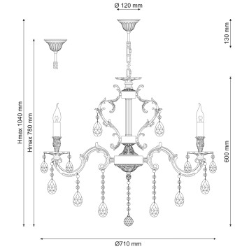 Люстра Lucia Tucci Barletta 1730.8 cream white-1