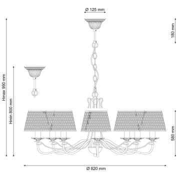Люстра Lucia Tucci Bristol 890.8 ivory-1